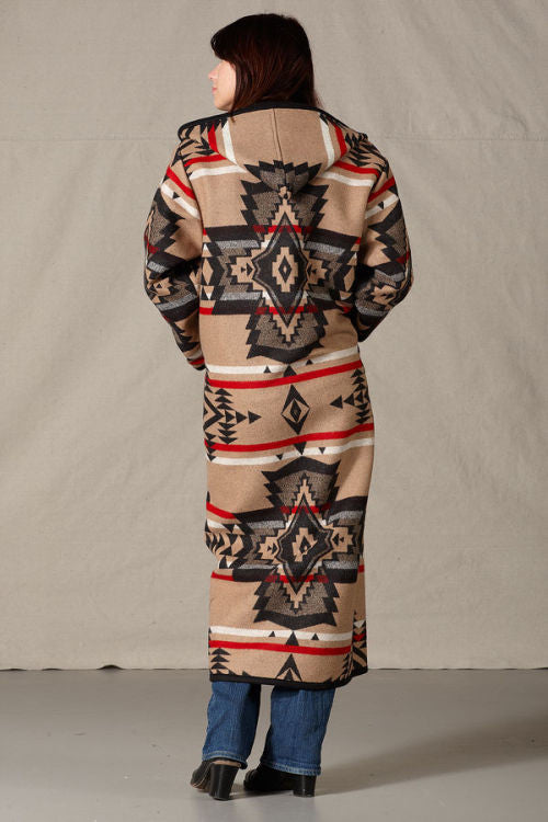 Kraffs Reversible Long Wool Coat Black Diamond