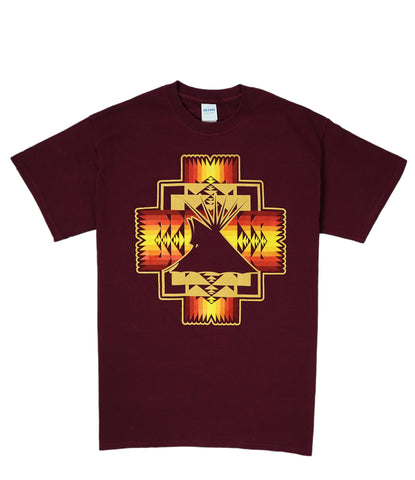 Geometric Tepee Tee, Maroon