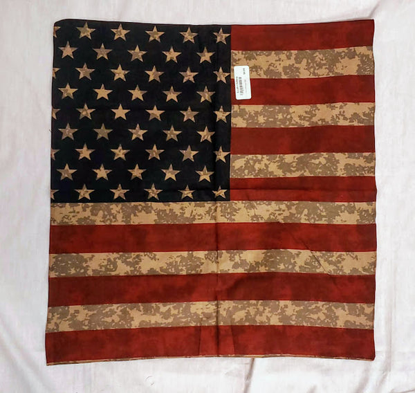 Tie dye camo American flag bandana.
