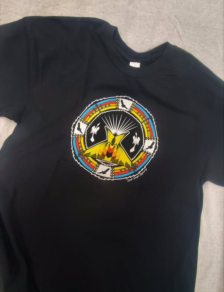 Tipi Rainbow Native Themed Tee, Black - Kraffs Clothing