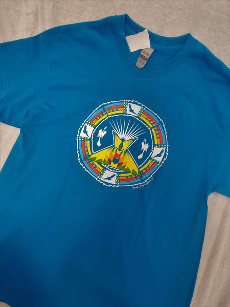 Tipi Rainbow Native Themed Tee, Turquoise - Kraffs Clothing